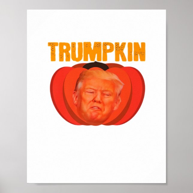 Trumpkin Halloween Kürbislaterne Graphic Funny Poster (Vorne)