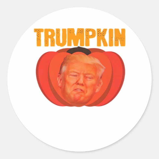 Trumpkin Halloween Kürbislaterne Graphic Funny Runder Aufkleber (Vorderseite)