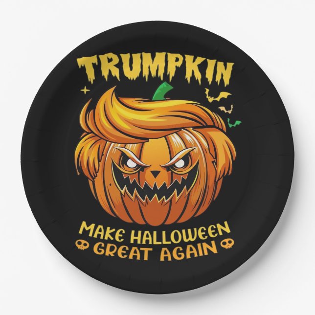 Trumpkin Halloween - Make Halloween Great Again Cl Pappteller (Vorderseite)