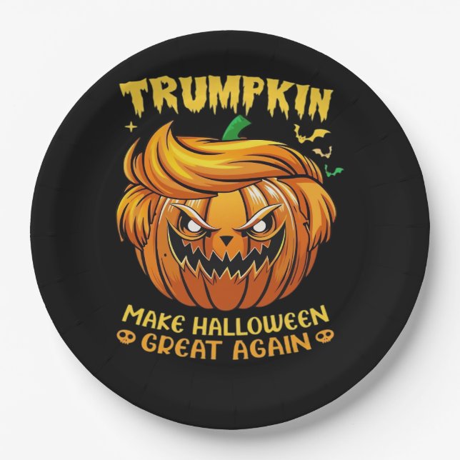 Trumpkin Halloween - Make Halloween Great Again Cl Pappteller (Vorderseite)
