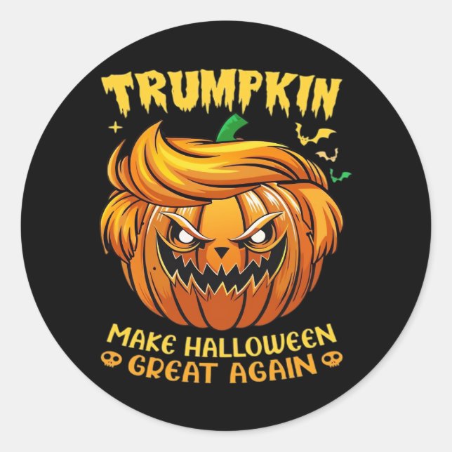 Trumpkin Halloween - Make Halloween Great Again Cl Runder Aufkleber (Vorderseite)