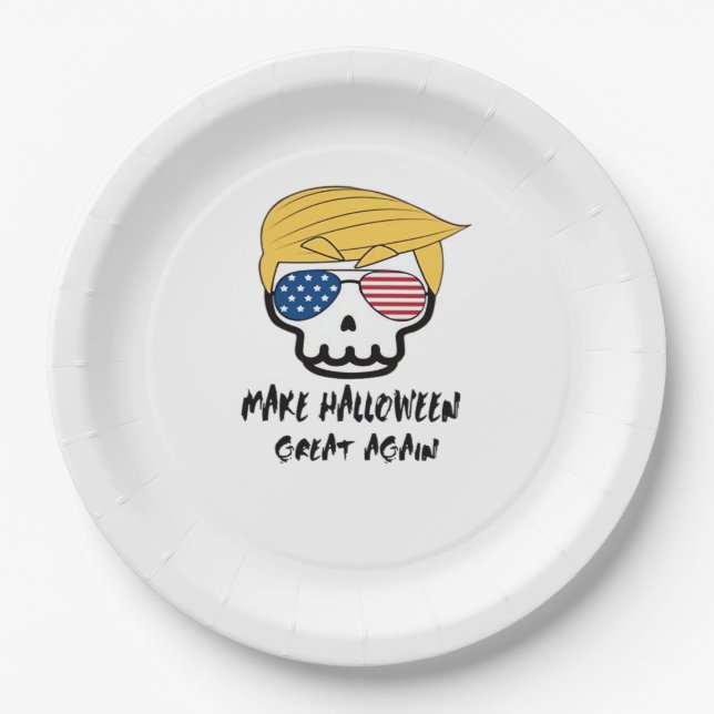 Trumpkin Halloween Make Halloween Great Again Funn Pappteller (Vorderseite)