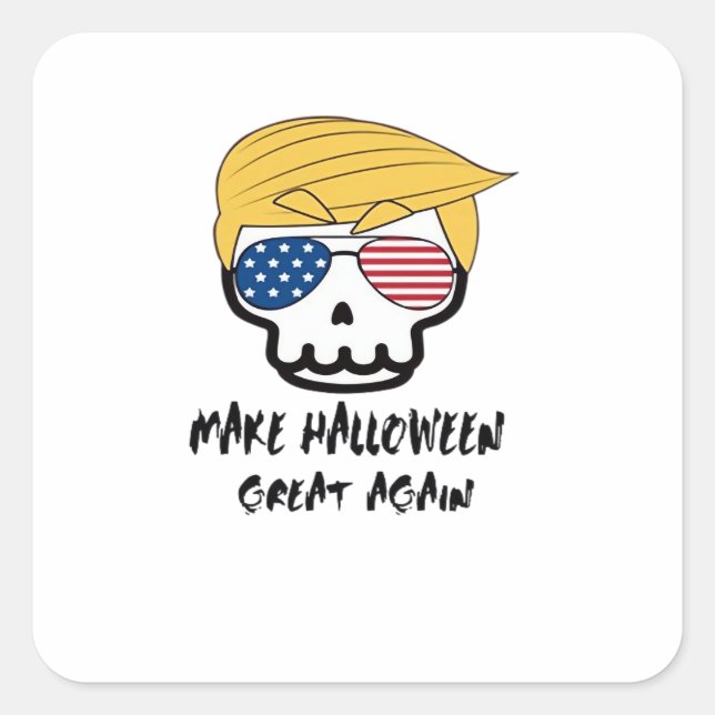 Trumpkin Halloween Make Halloween Great Again Funn Quadratischer Aufkleber (Vorderseite)