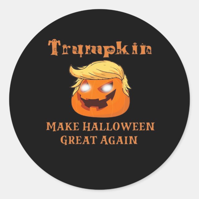 Trumpkin Halloween - Make Halloween Great Again Pu Runder Aufkleber (Vorderseite)