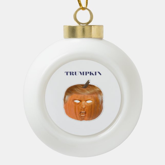 Trumpkin Halloween Mask Classic Keramik Kugel-Ornament (Vorderseite)