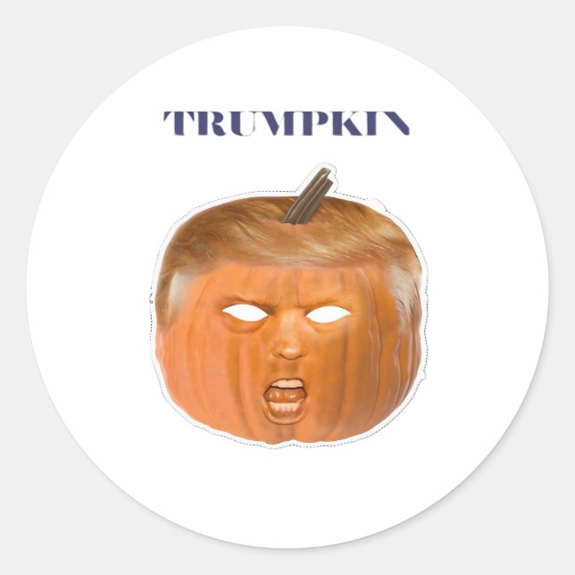 Trumpkin Halloween Mask Classic Runder Aufkleber (Vorderseite)