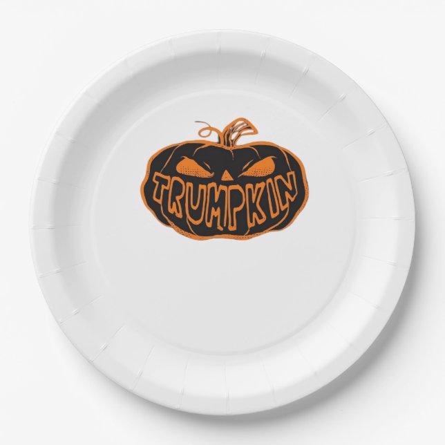 Trumpkin Halloween Pappteller (Vorderseite)