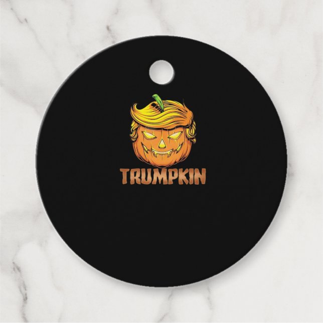 Trumpkin - Halloween Pumpkin Geschenkanhänger (Vorderseite)