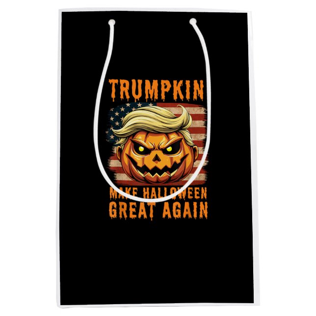 Trumpkin Halloween Pumpkin Halloween Great Ag Mittlere Geschenktüte (Vorderseite)