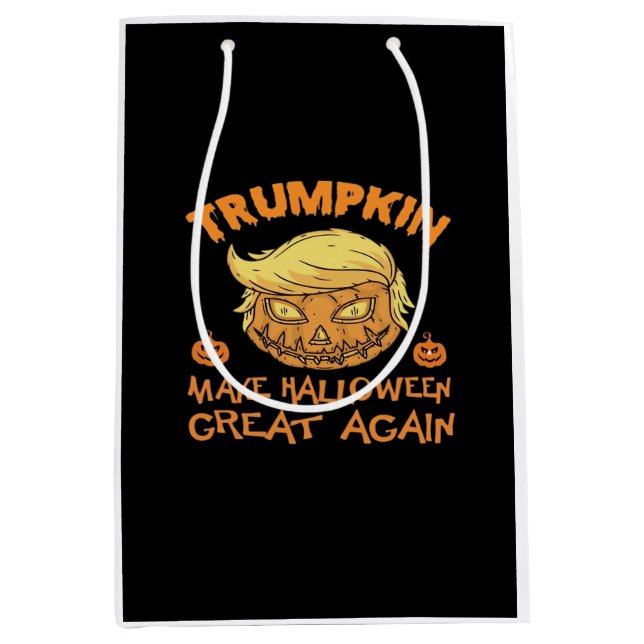 Trumpkin Halloween Pumpkin Mittlere Geschenktüte (Vorderseite)