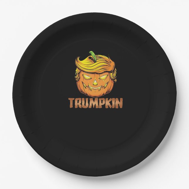 Trumpkin - Halloween Pumpkin Pappteller (Vorderseite)