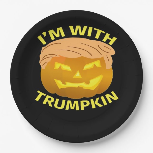 Trumpkin Halloween Pumpkin Pappteller (Vorderseite)