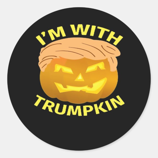 Trumpkin Halloween Pumpkin Runder Aufkleber (Vorderseite)