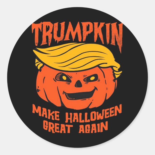 Trumpkin Halloween Pumpkin-Wahl Runder Aufkleber (Vorderseite)