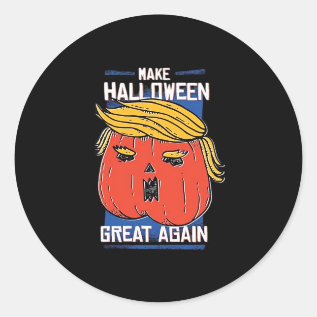 Trumpkin Halloween Pupmkin Classic Runder Aufkleber (Vorderseite)