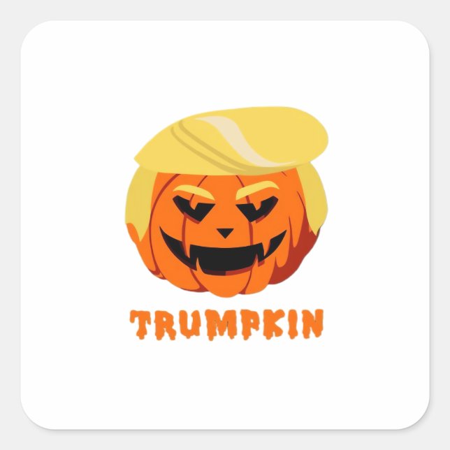 Trumpkin Halloween Quadratischer Aufkleber (Vorderseite)