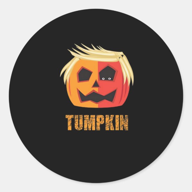 Trumpkin Halloween Runder Aufkleber (Vorderseite)