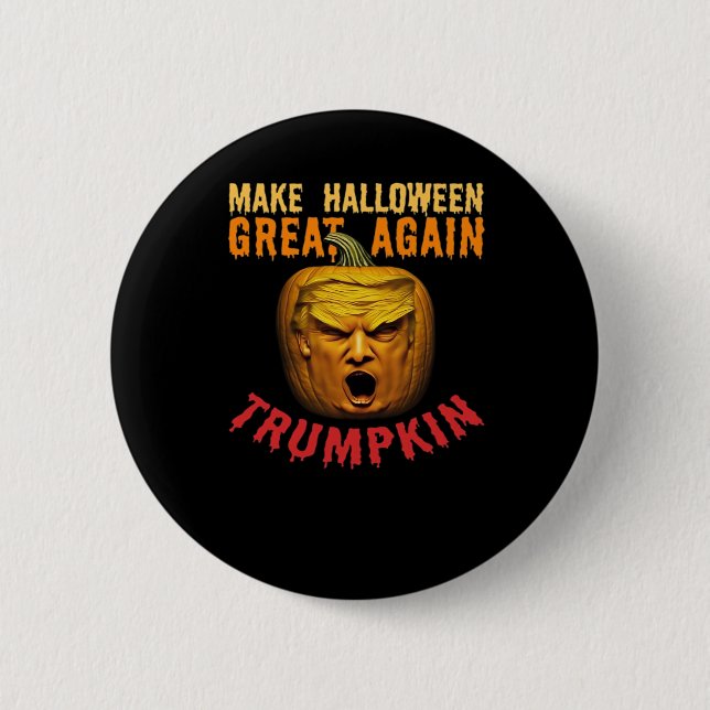 Trumpkin Halloween wieder groß - Funny Pumpki Button (Vorderseite)