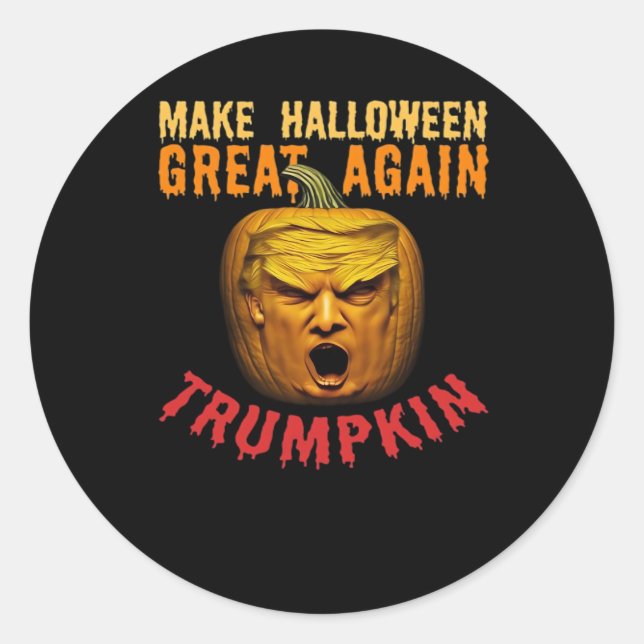Trumpkin Halloween wieder groß - Funny Pumpki Runder Aufkleber (Vorderseite)