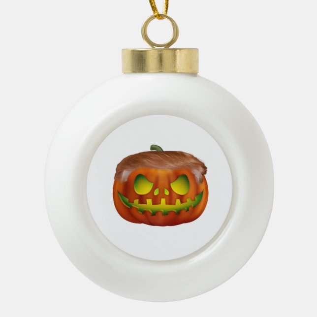 Trumpkin - Halloween wieder groß Keramik Kugel-Ornament (Vorderseite)