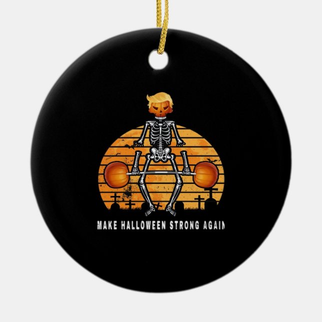 Trumpkin Halloween wieder Gym Fitness Funny Keramik Ornament (Vorne)