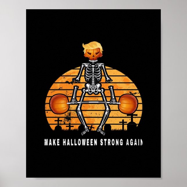 Trumpkin Halloween wieder Gym Fitness Funny Poster (Vorne)