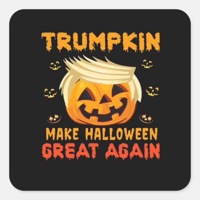 Trumpkin - Halloween wird wieder klassisch Quadratischer Aufkleber (Vorderseite)