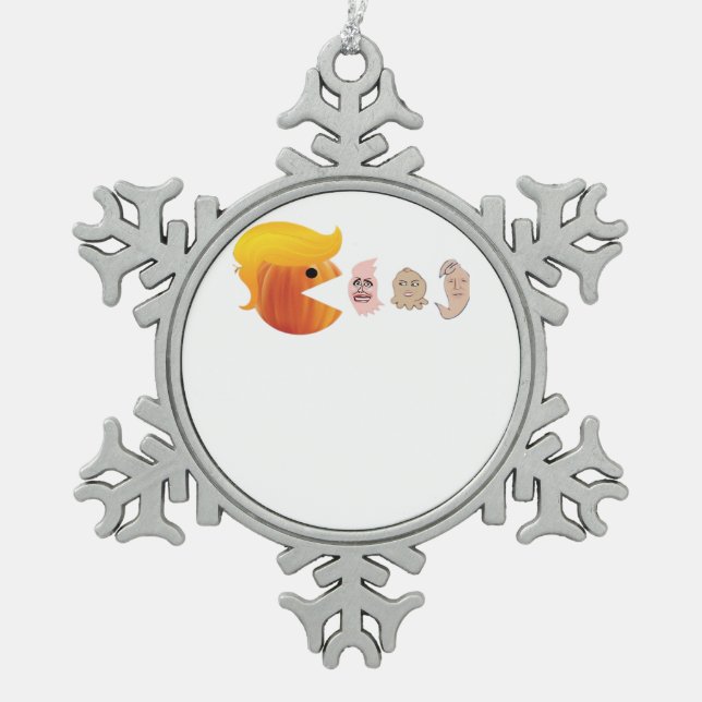 Trumpkin isst Demokraten Classic - Satirehalle Schneeflocken Zinn-Ornament (Vorderseite)