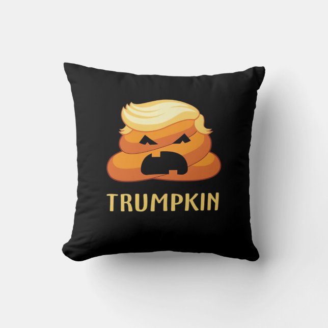 Trumpkin Kackte Funny Halloween Kissen (Vorderseite)