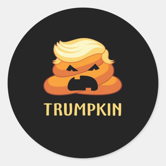 Trumpkin Kackte Funny Halloween Runder Aufkleber (Vorderseite)