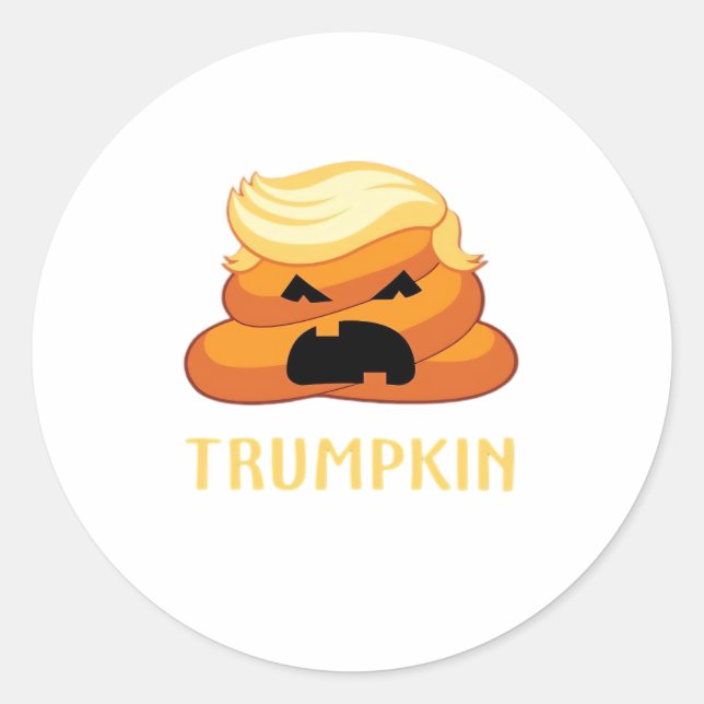 Trumpkin Kackte Funny Halloween Runder Aufkleber (Vorderseite)