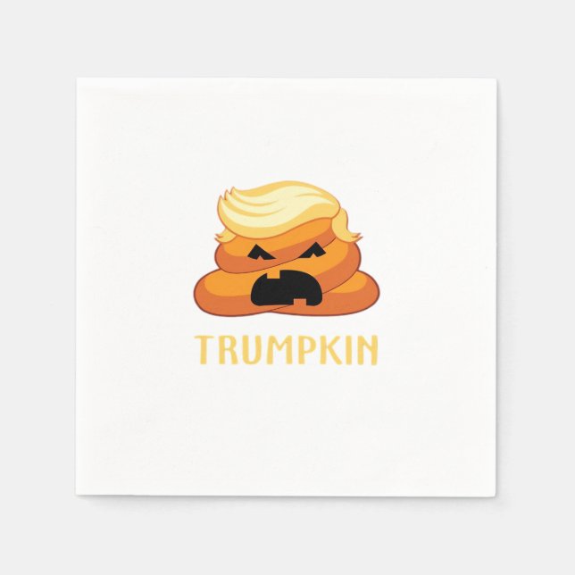 Trumpkin Kackte Funny Halloween Serviette (Vorderseite)