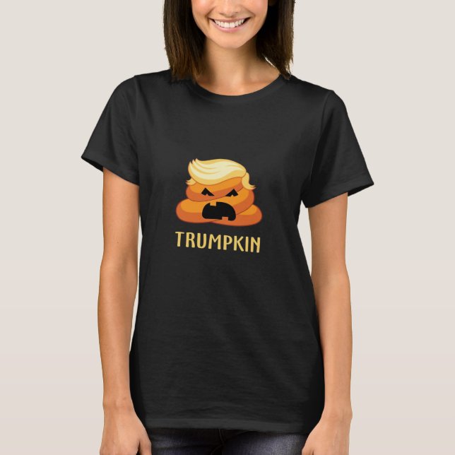 Trumpkin Kackte Funny Halloween T-Shirt (Vorderseite)
