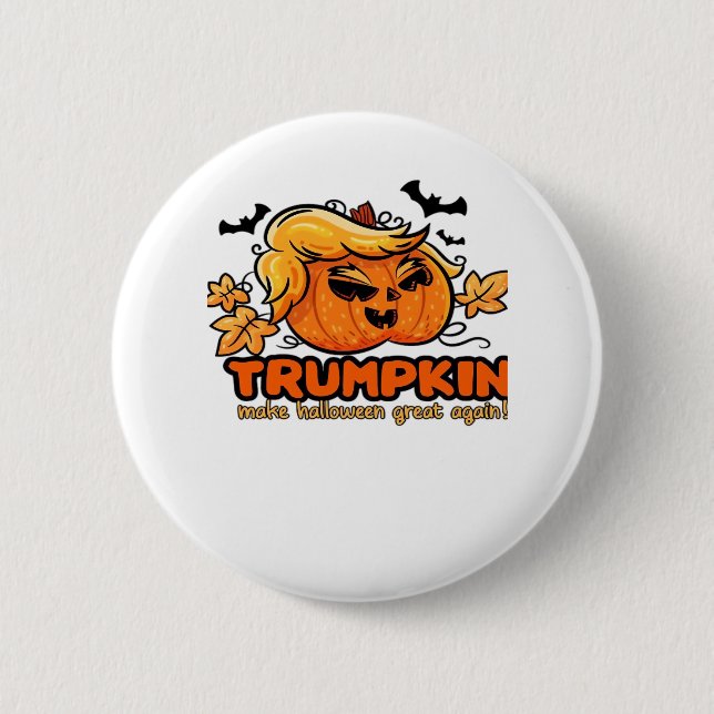 Trumpkin - Mache Halloween wieder groß! - Funny Ha Button (Vorderseite)