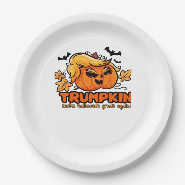 Trumpkin - Mache Halloween wieder groß! - Funny Ha Pappteller (Vorderseite)