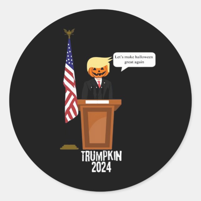 Trumpkin machen Halloween erneut zum Klassiker Runder Aufkleber (Vorderseite)