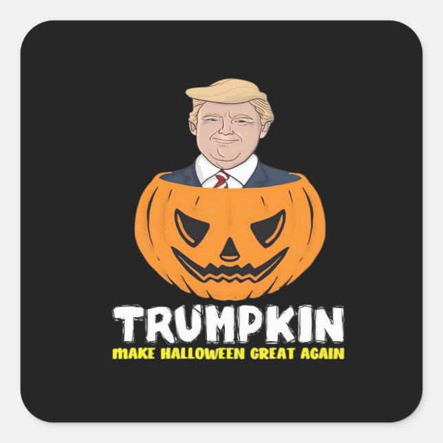 Trumpkin macht Halloween Great Again Classic - Sat Quadratischer Aufkleber (Vorderseite)