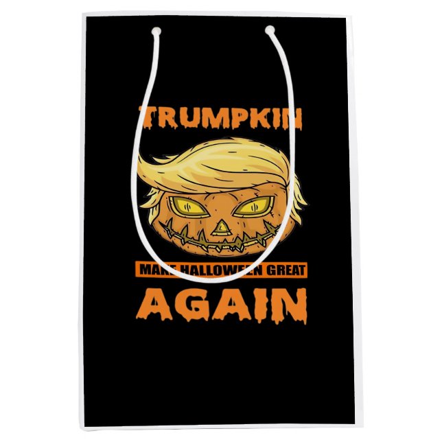 Trumpkin macht Halloween Great Again Funny Classic Mittlere Geschenktüte (Vorderseite)