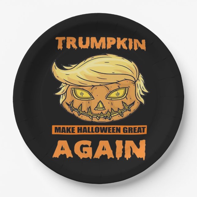 Trumpkin macht Halloween Great Again Funny Classic Pappteller (Vorderseite)