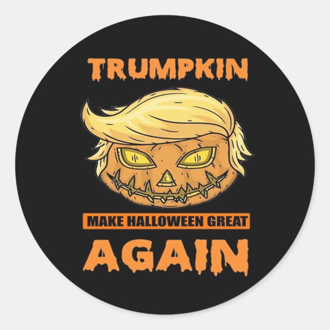 Trumpkin macht Halloween Great Again Funny Classic Runder Aufkleber (Vorderseite)