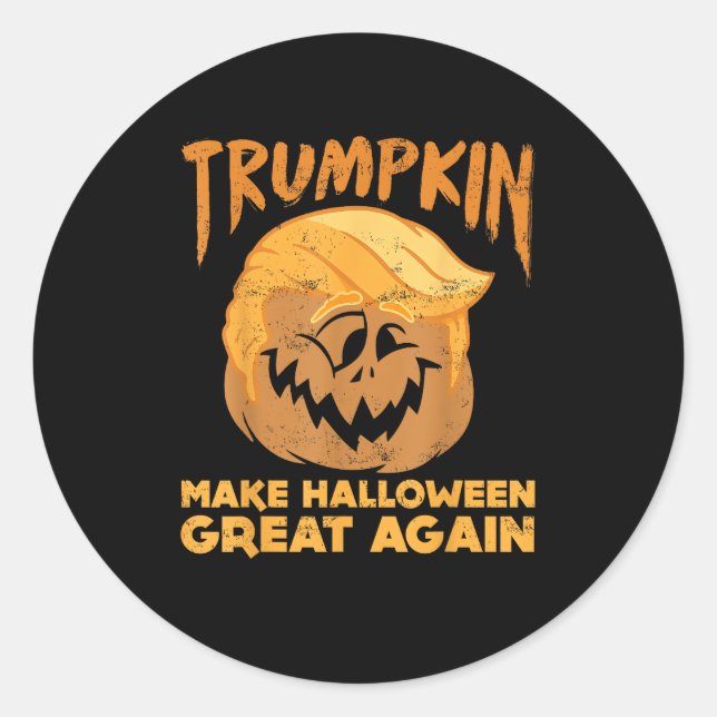 Trumpkin macht Halloween Great Again Funny Politic Runder Aufkleber (Vorderseite)