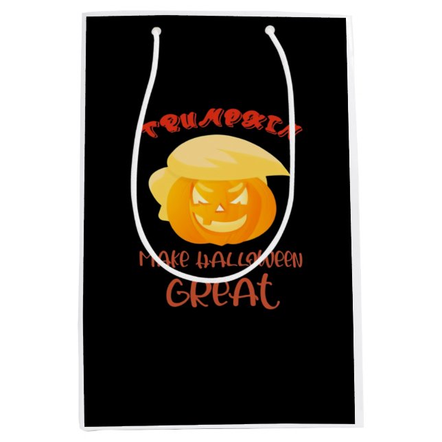 Trumpkin macht Halloween Große Klassik Mittlere Geschenktüte (Vorderseite)