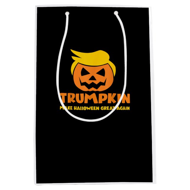 Trumpkin macht Halloween Große Kürbislaterne Mittlere Geschenktüte (Vorderseite)