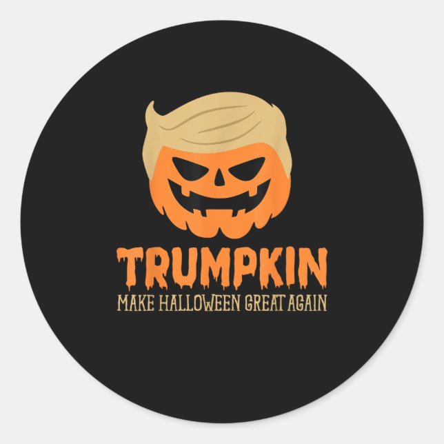 Trumpkin macht Halloween Große Kürbislaterne Runder Aufkleber (Vorderseite)
