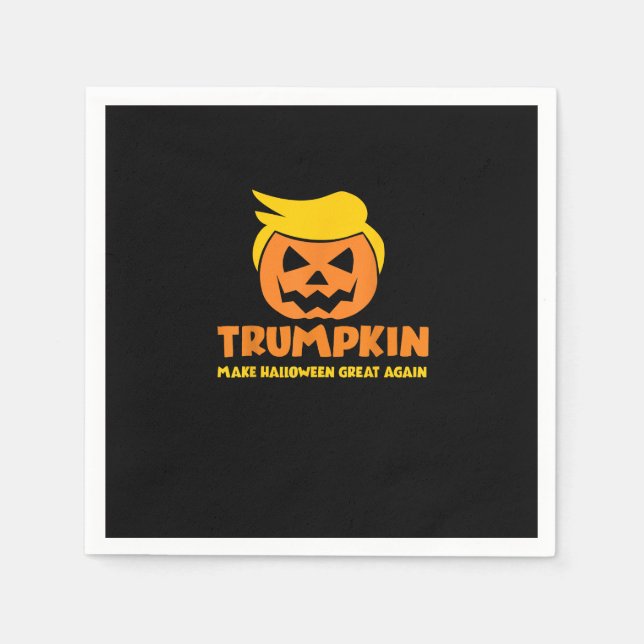 Trumpkin macht Halloween Große Kürbislaterne Serviette (Vorderseite)