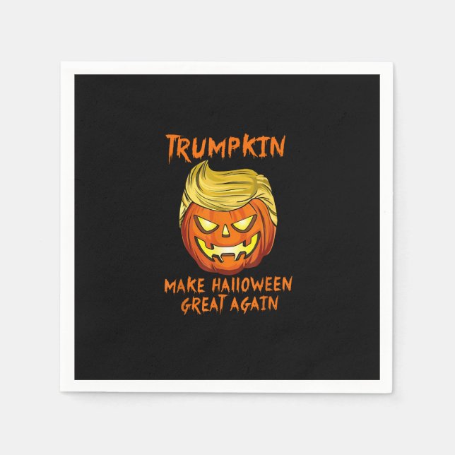 Trumpkin macht Halloween Große Kürbislaterne Serviette (Vorderseite)