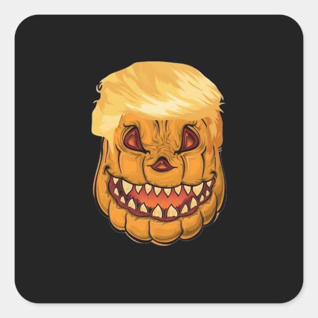 Trumpkin macht Halloween-Horror wieder klassisch Quadratischer Aufkleber (Vorderseite)