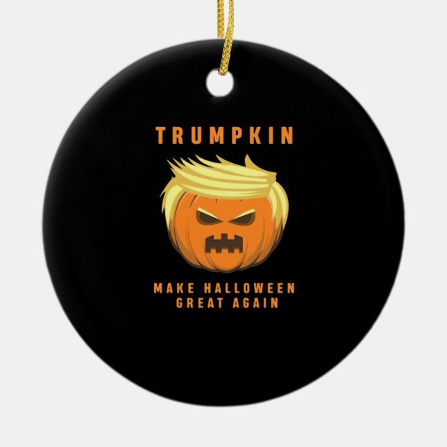 Trumpkin macht Halloween wieder Angepasst Keramik Ornament (Vorne)