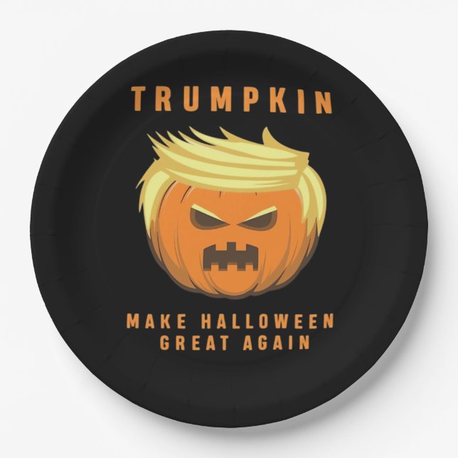 Trumpkin macht Halloween wieder Angepasst Pappteller (Vorderseite)
