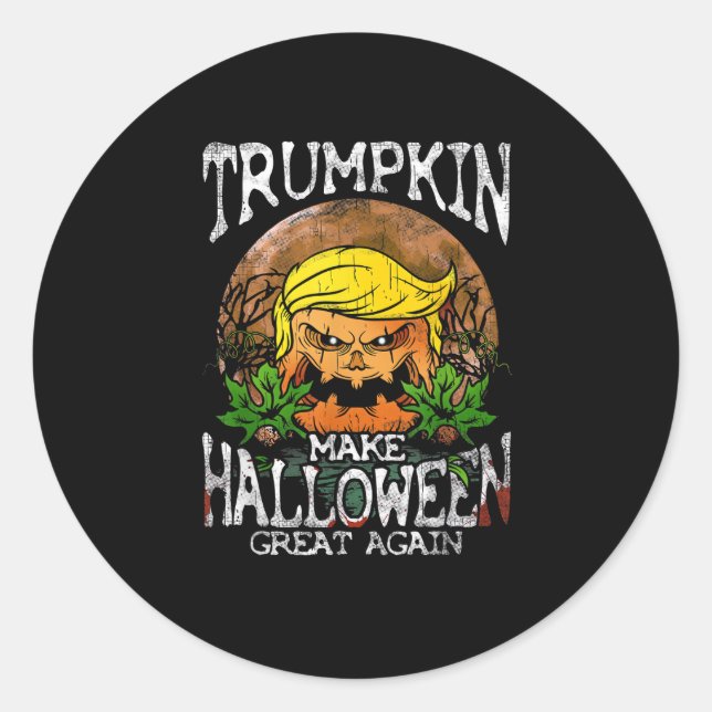 Trumpkin macht Halloween wieder ein Geschenk Runder Aufkleber (Vorderseite)